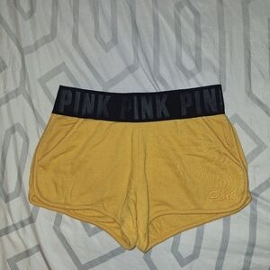 VS PINK Yellow and Black Shorts